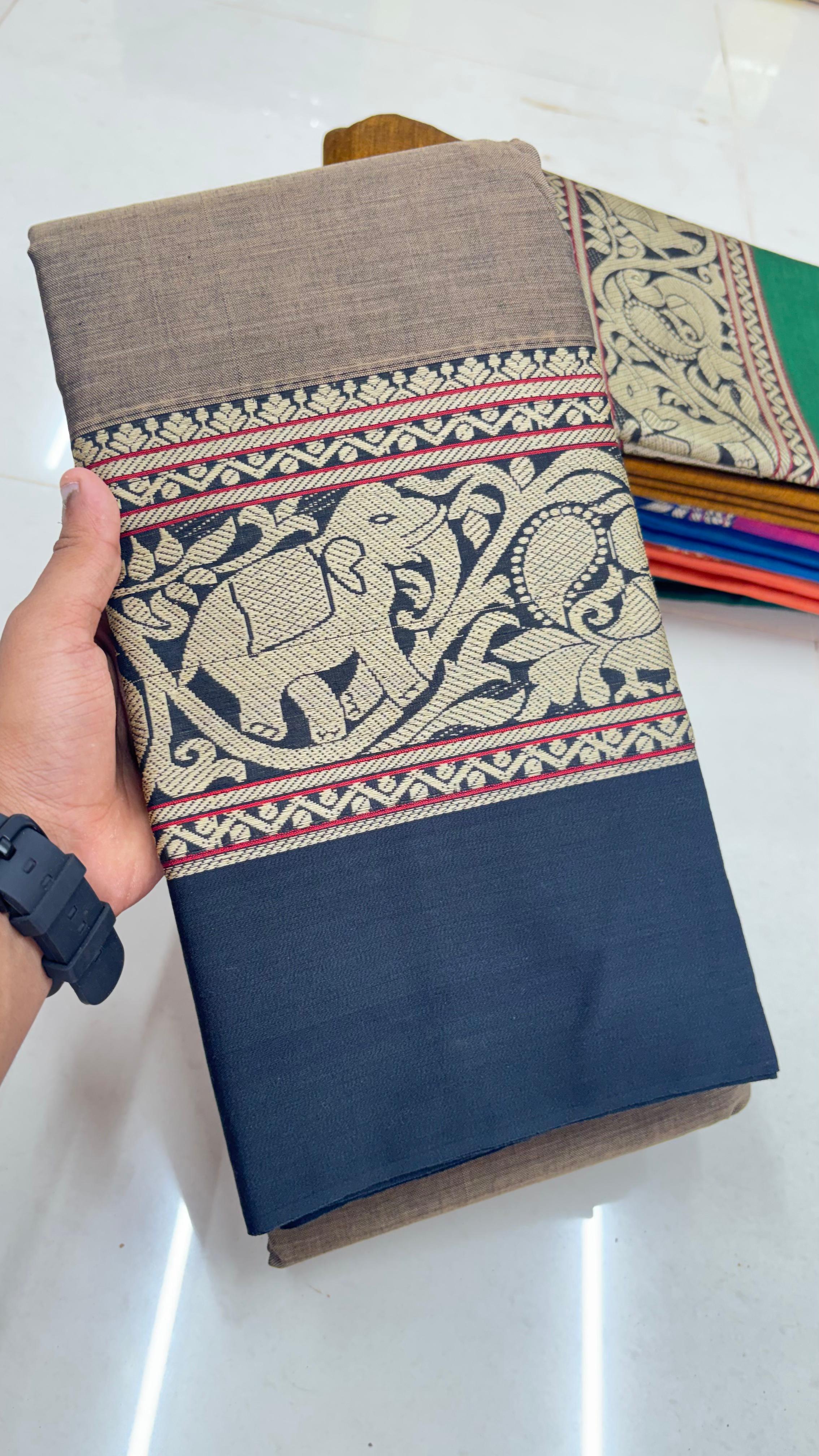 Tanvi Gold Jari Narayanpet Pure Cotton Saree